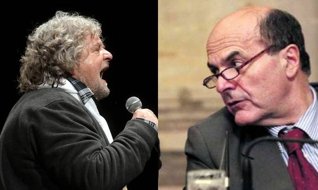 Grillo attacca Bersani, è un morto che parla. Le urla lasciamole all’arrotino
