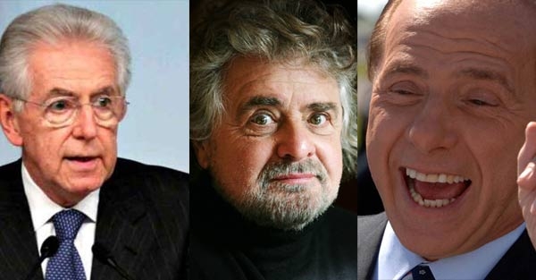 Elezioni. Schegge impazzite. Grillo, Monti, Berlusconi. Ognuno a modo suo