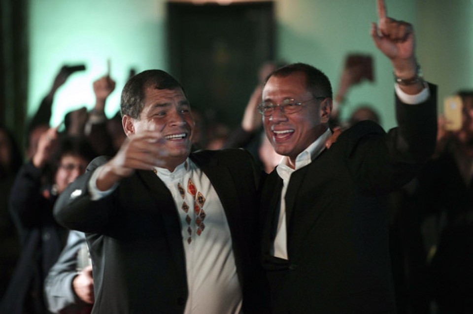 Ecuador. Prime dichiarazioni di Correa appena rieletto