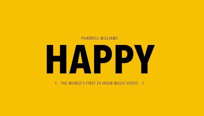 Pharrell William, Happy. Un video clip che dura 24 ore