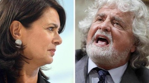 Le infamanti parole di Grillo trovano la dura replica della Presidente della Camera