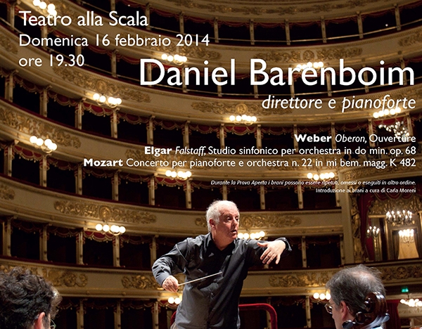 Teatro alla Scala. Daniel Barenboim, Prova Aperta della Filarmonica a favore di Progetto Arca
