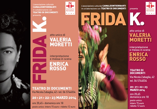 Teatro Documenti. “Frida Khalo” di Valeria Moretti, la prima in Italia. 20-23 marzo