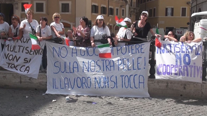 Lavoratori Multiservizi a Montecitorio per dire no ai licenziamenti
