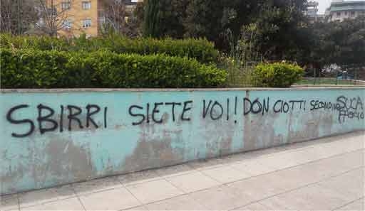 Palermo, scritta contro don Ciotti: accusato di essere un ‘secondino’