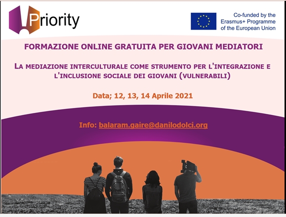 Centro Danilo Dolci. Prority: formazione online gratuita per i giovani mediatori
