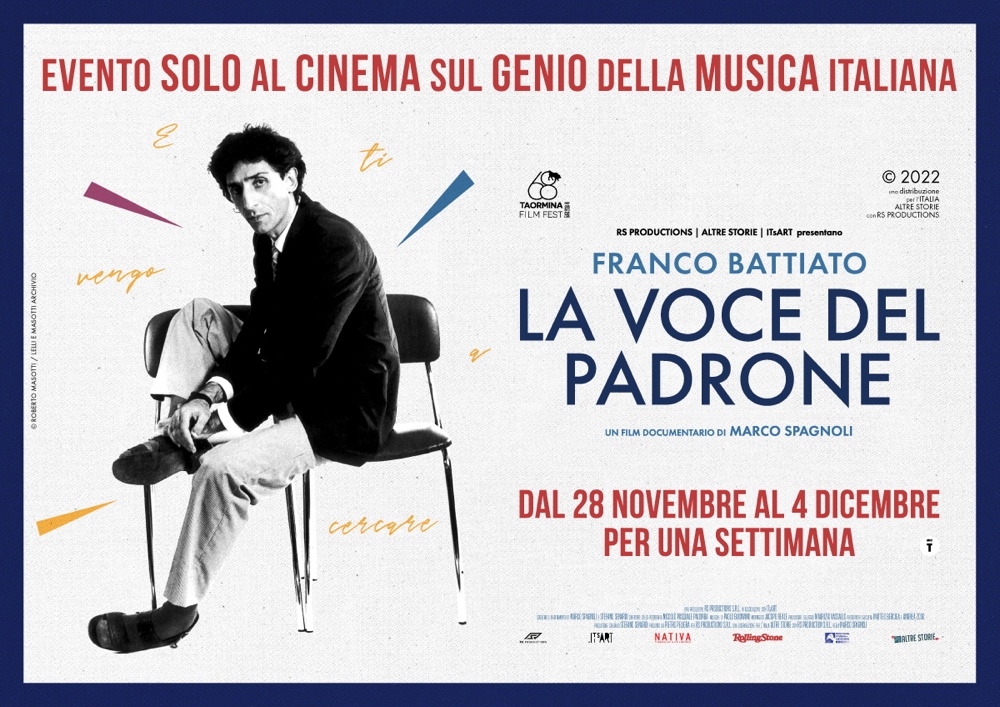“Franco Battiato – La voce del padrone” di Marco Spagnoli. Dal 28 novembre al 4 dicembre al cinema