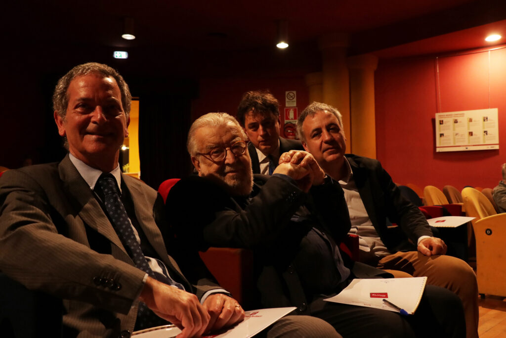 da sx Claudio Giovanardi, CdA Teatro Palladium, Pupi Avati, Paolo Pasquini, direttore artistico Festival Dantesco e Maurizio Fiorilla, RomaTre