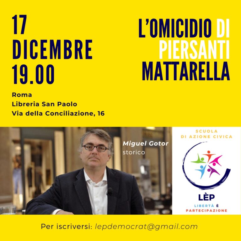 L’omicidio di Piersanti Mattarella, Ustica e Bologna al centro della Scuola di Azione Civica di Lèp