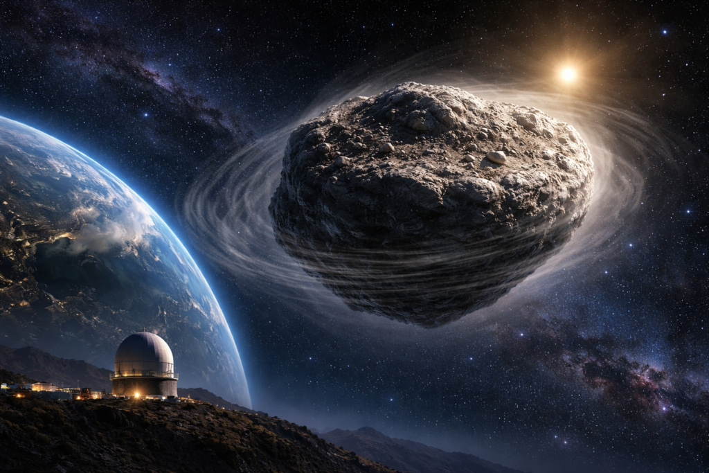 Asteroide di 700 metri ruota come una trottola