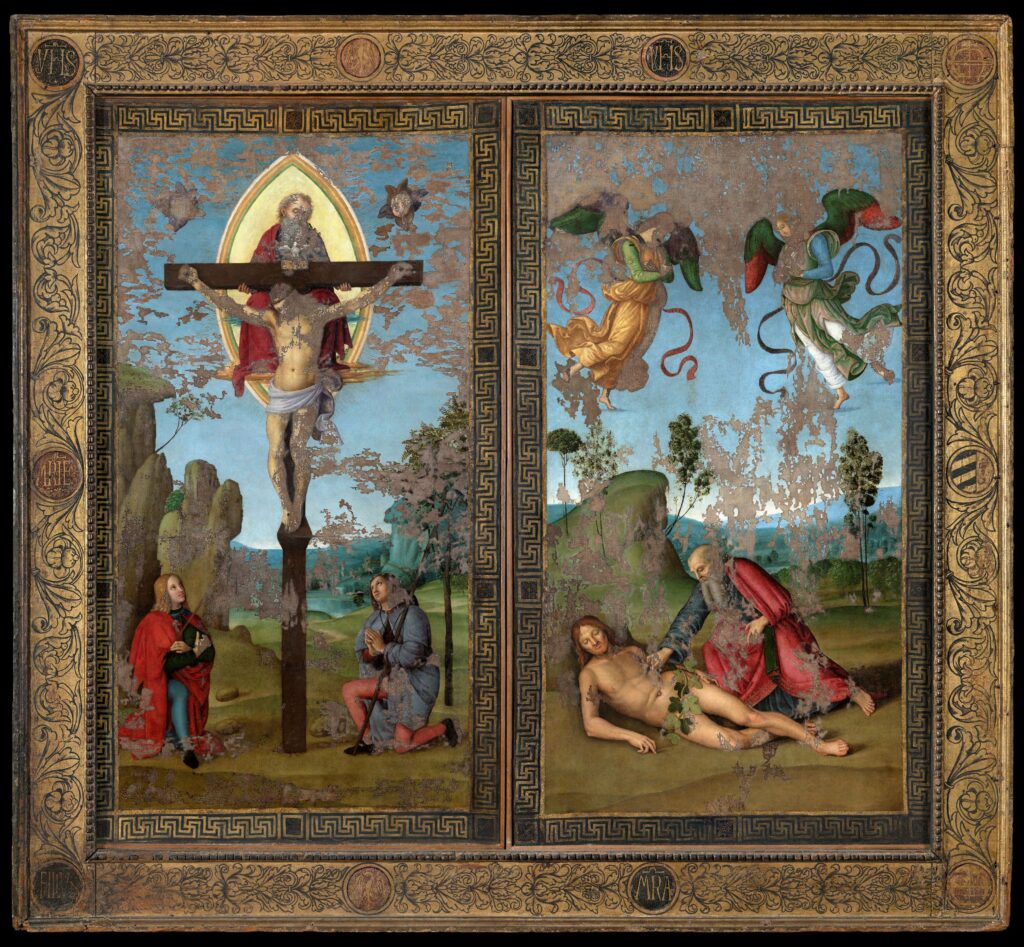 Raffaello, restaurato lo Stendardo della Santissima Trinità