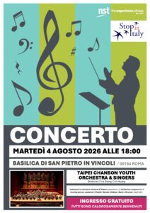 Da Taiwan a Roma: la Taipei Chanson Youth Orchestra & Singers in concerto nella Basilica di San Pietro in Vincoli